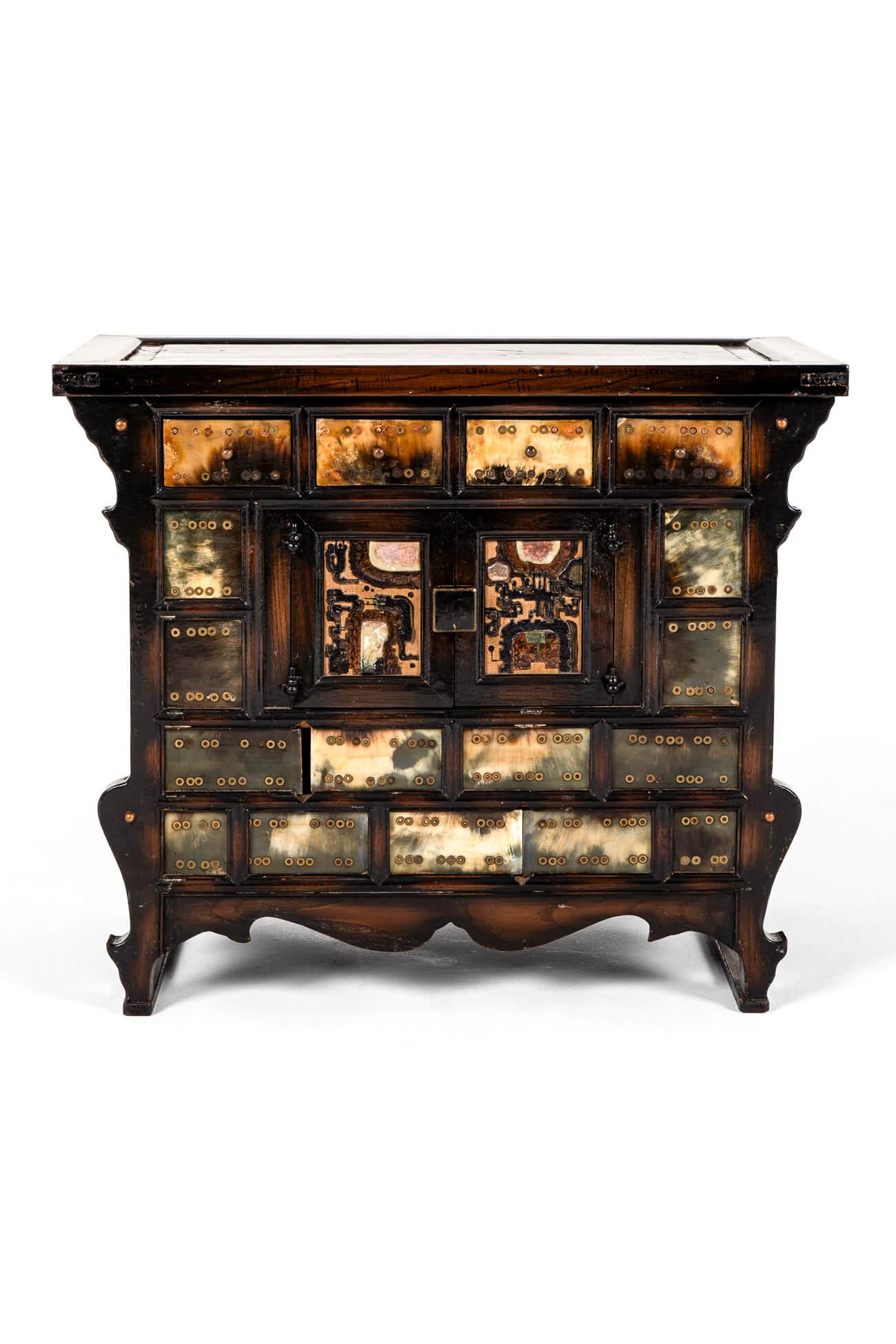 Hand-Crafted Pair of Antique Chinese Apothecary Bedside Cabinets For Sale