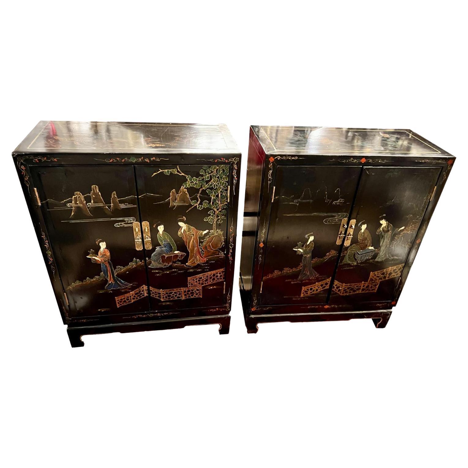 Pair of Antique Chinese Cabinets For Sale