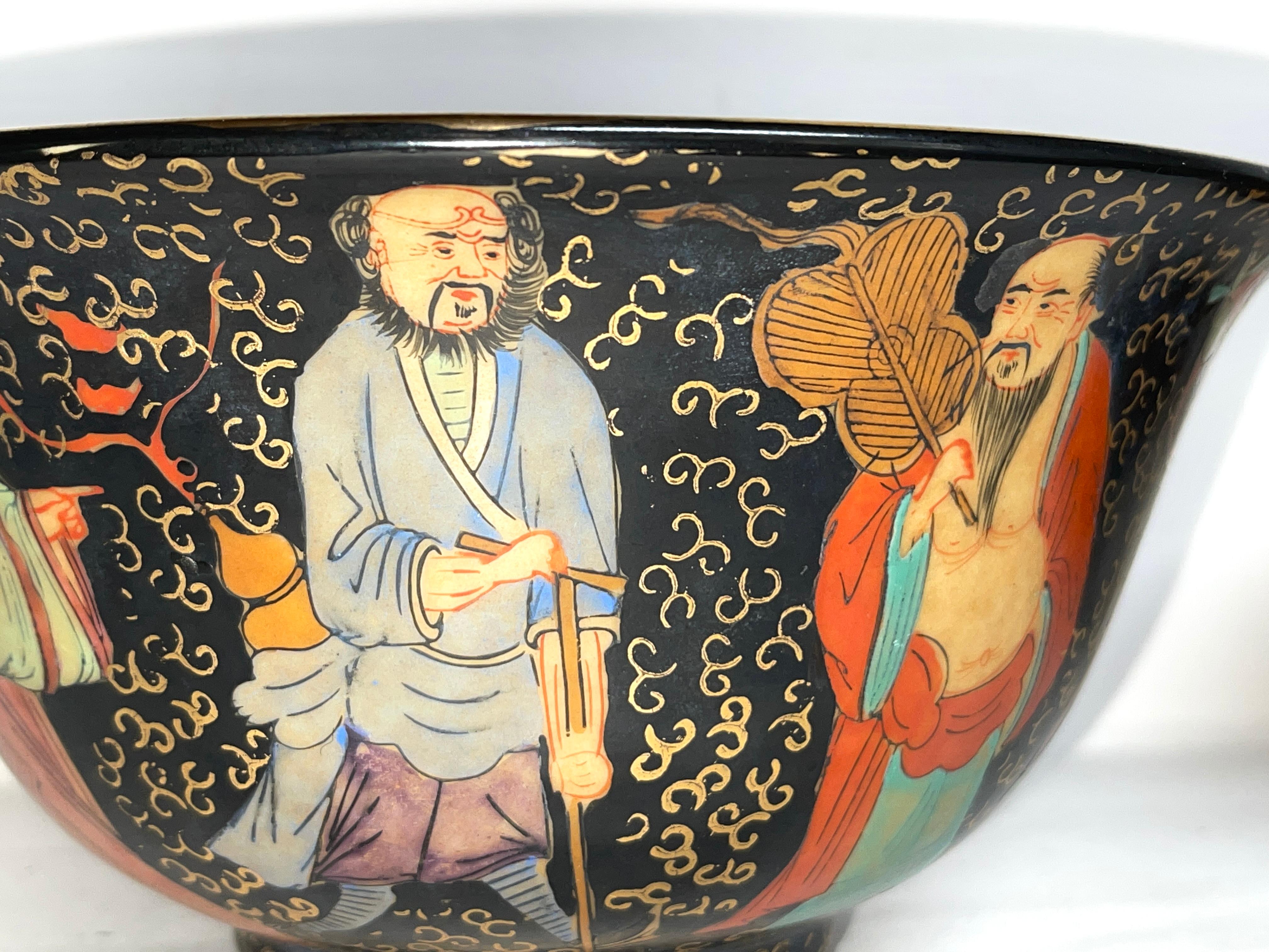 Paar antike chinesische Keramikschalen, 20. Jahrhundert, asiatische Kunst im Angebot 10