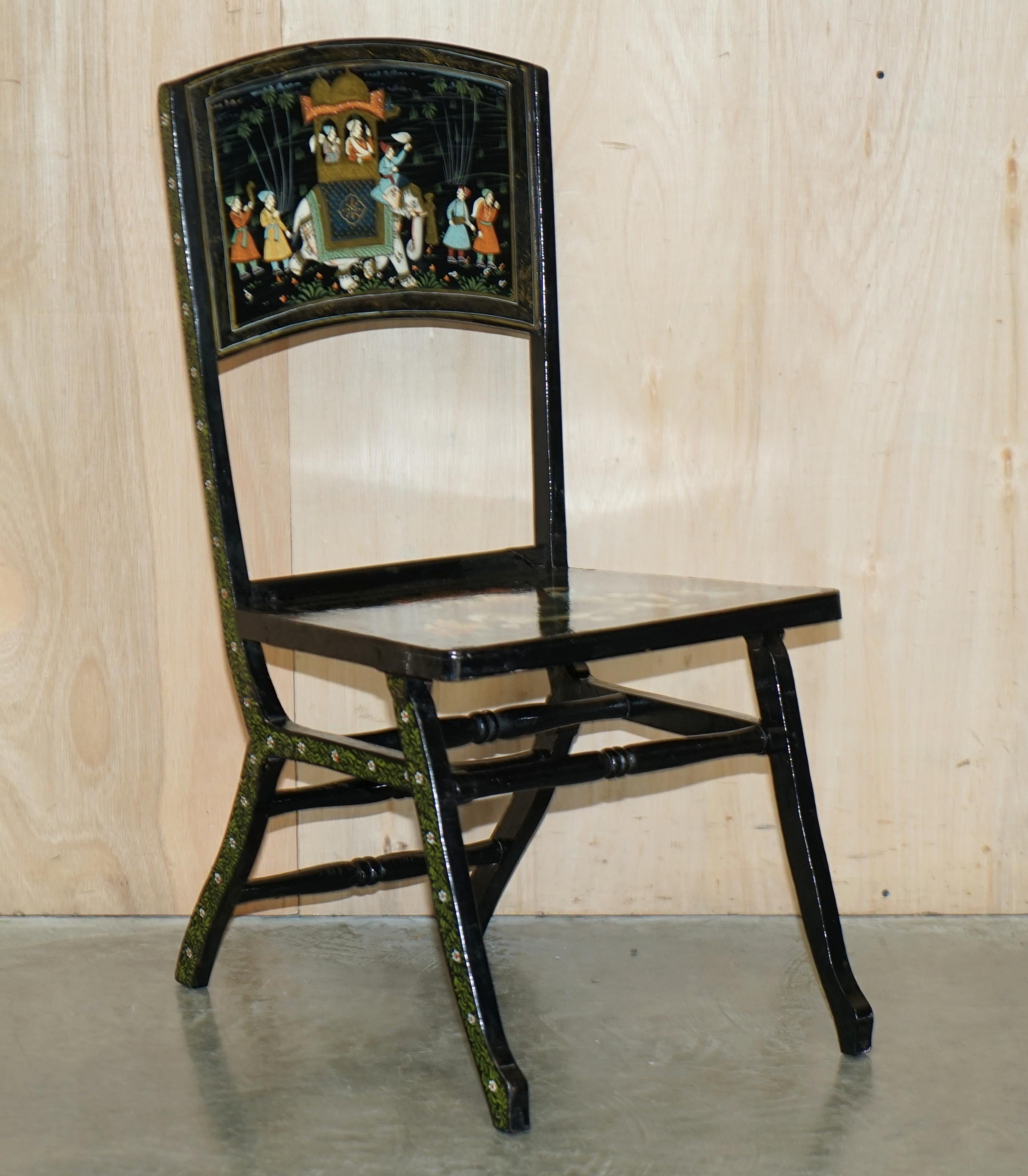 We are delighted to offer for sale this super rare pair of Chinese Chinoiserie Military Campaign folding chairs which have Indian Elephant decoration.

A very good looking and decorative pair of antique Chinese armchairs, these were made for the