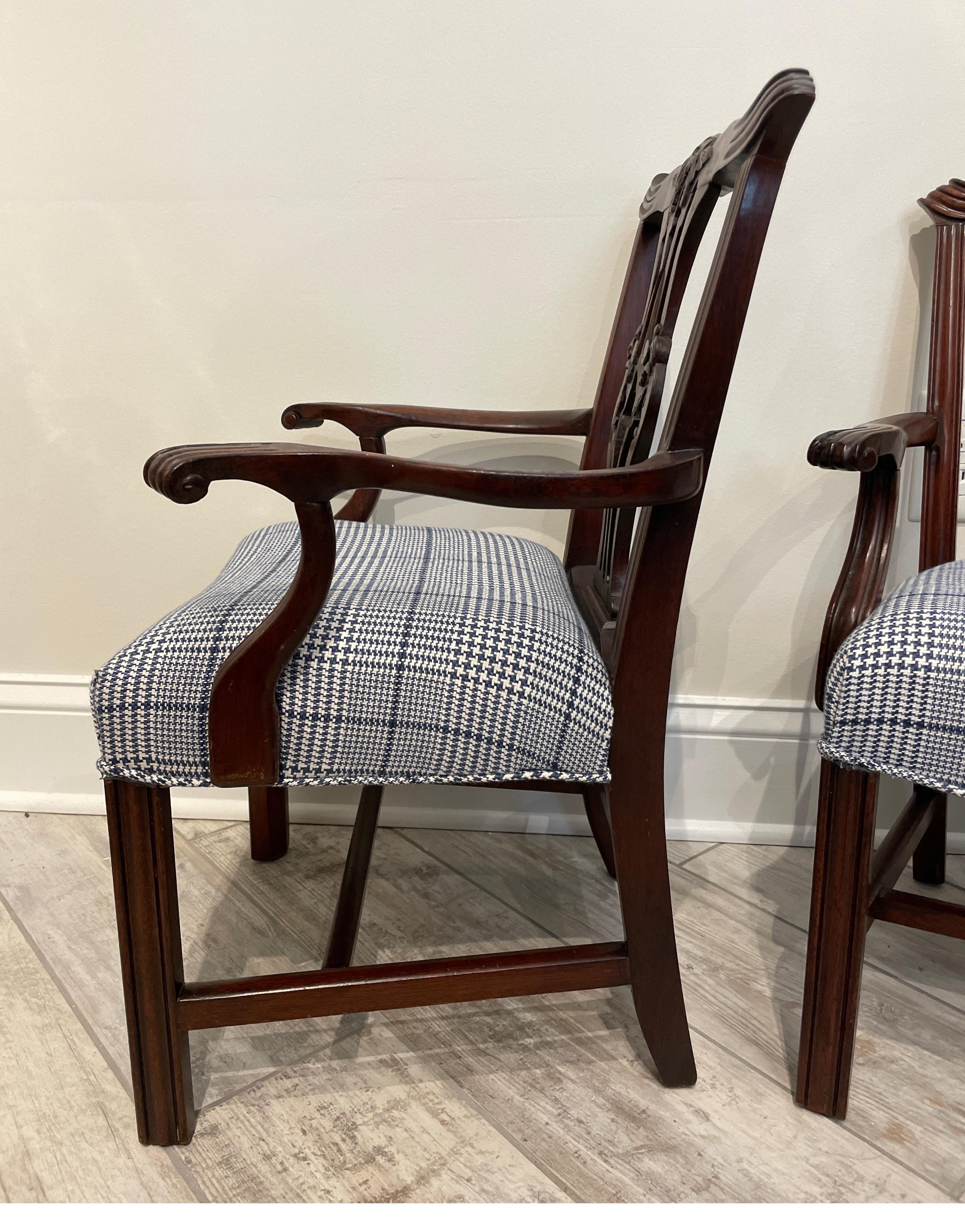 Pair of Antique Chinese Chippendale Children's Armchairs For Sale 4