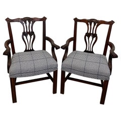 Coppia di antiche poltrone cinesi Chippendale per bambini