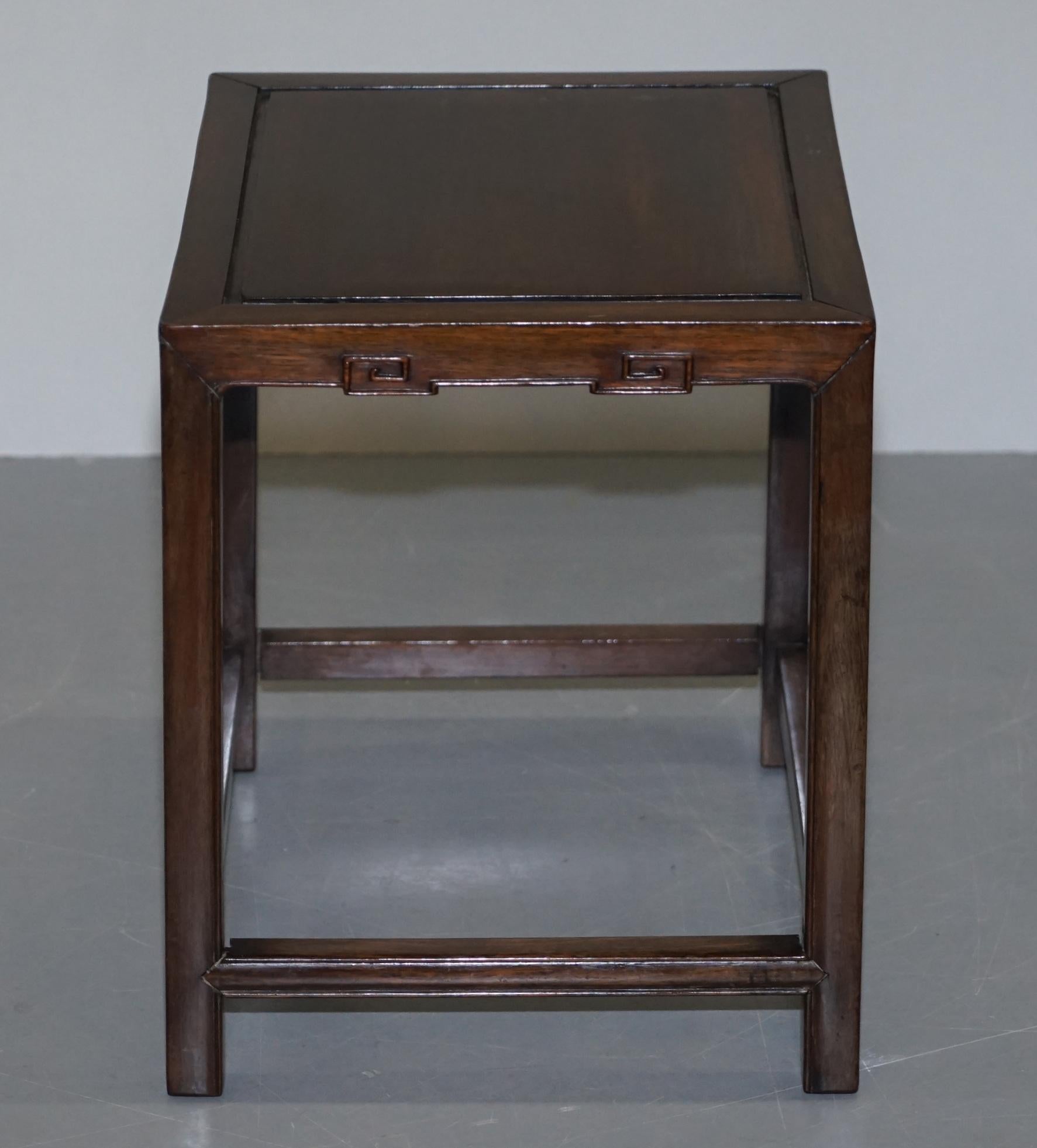 Pair of Antique Chinese circa 1860 Side Lamp End Wine Tables in Lovely Timber 3