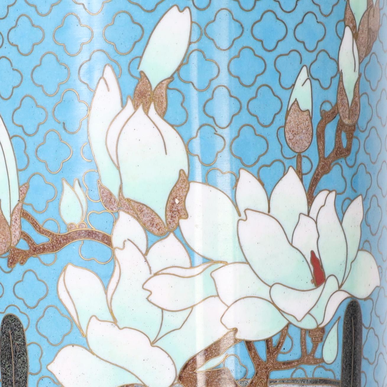 Cloisonné Paire de vases cloisonnés chinois anciens en vente