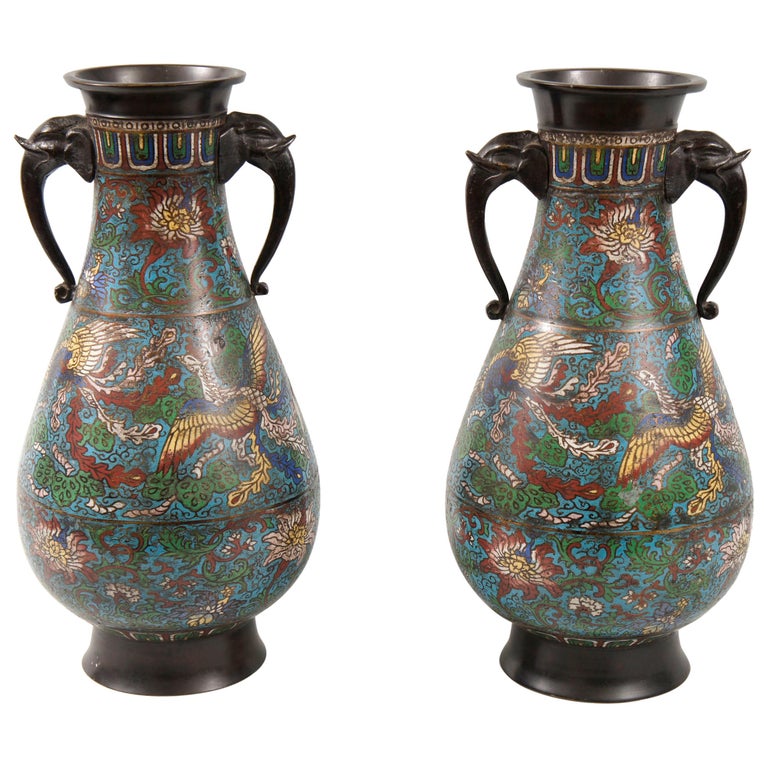 Cloisonne vases vintage 