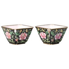 Pair of Antique Chinese Enamel Bronze Cantonese Tea Cups, 18/19th Century