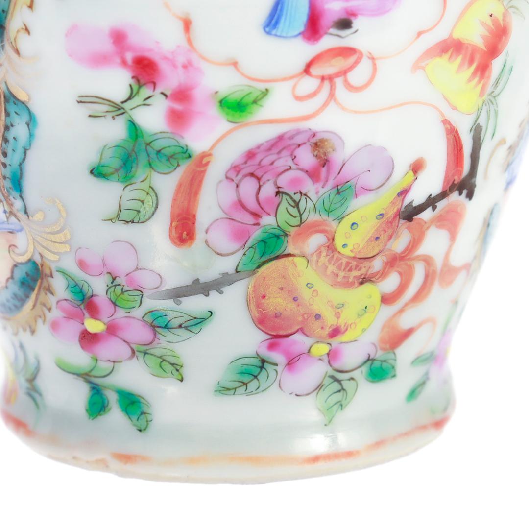 Pair of Antique Chinese Export Rose Mandarin Vases For Sale 10