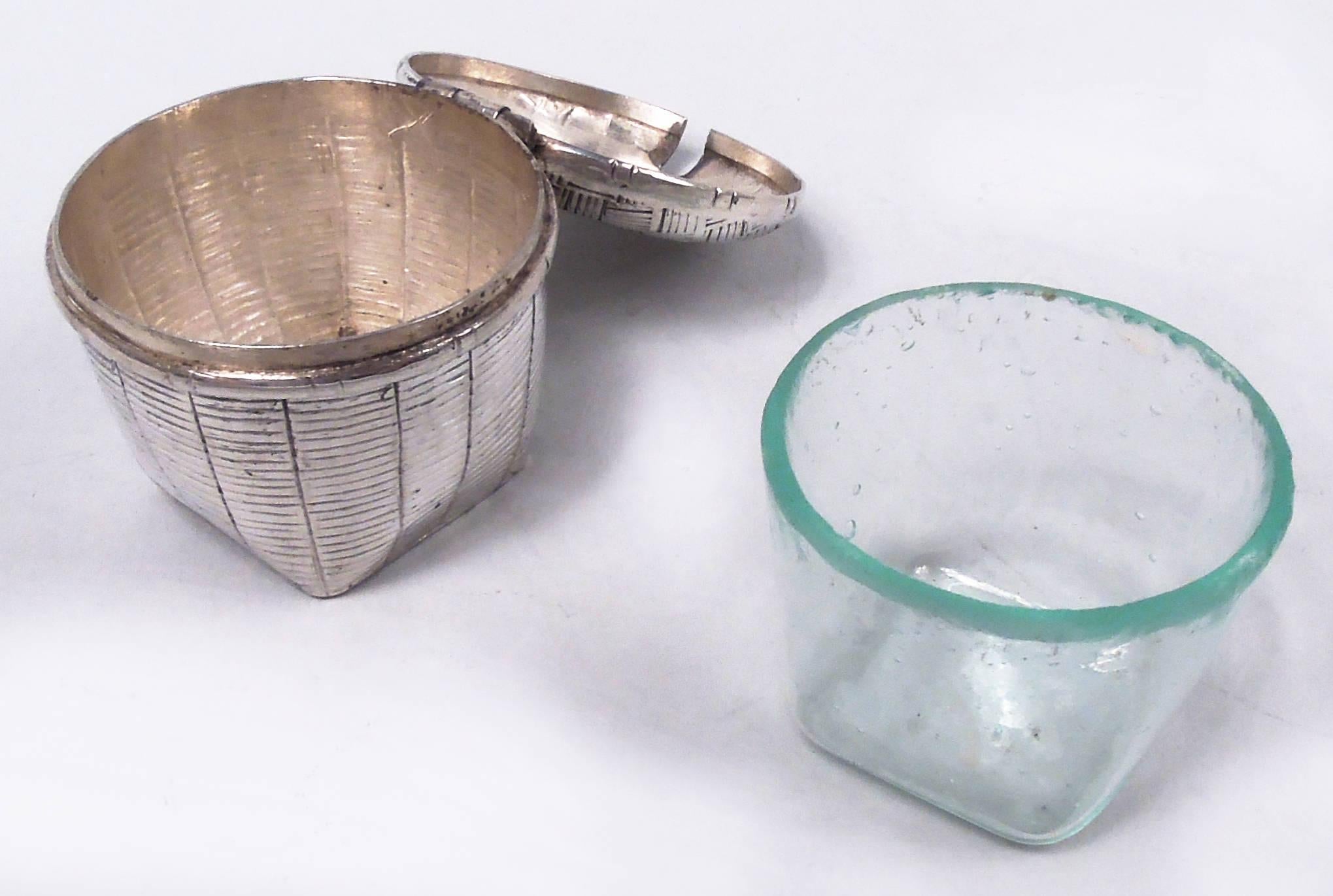 Pair of Antique Chinese Export Silver Rickshaw Condiment Carts 2