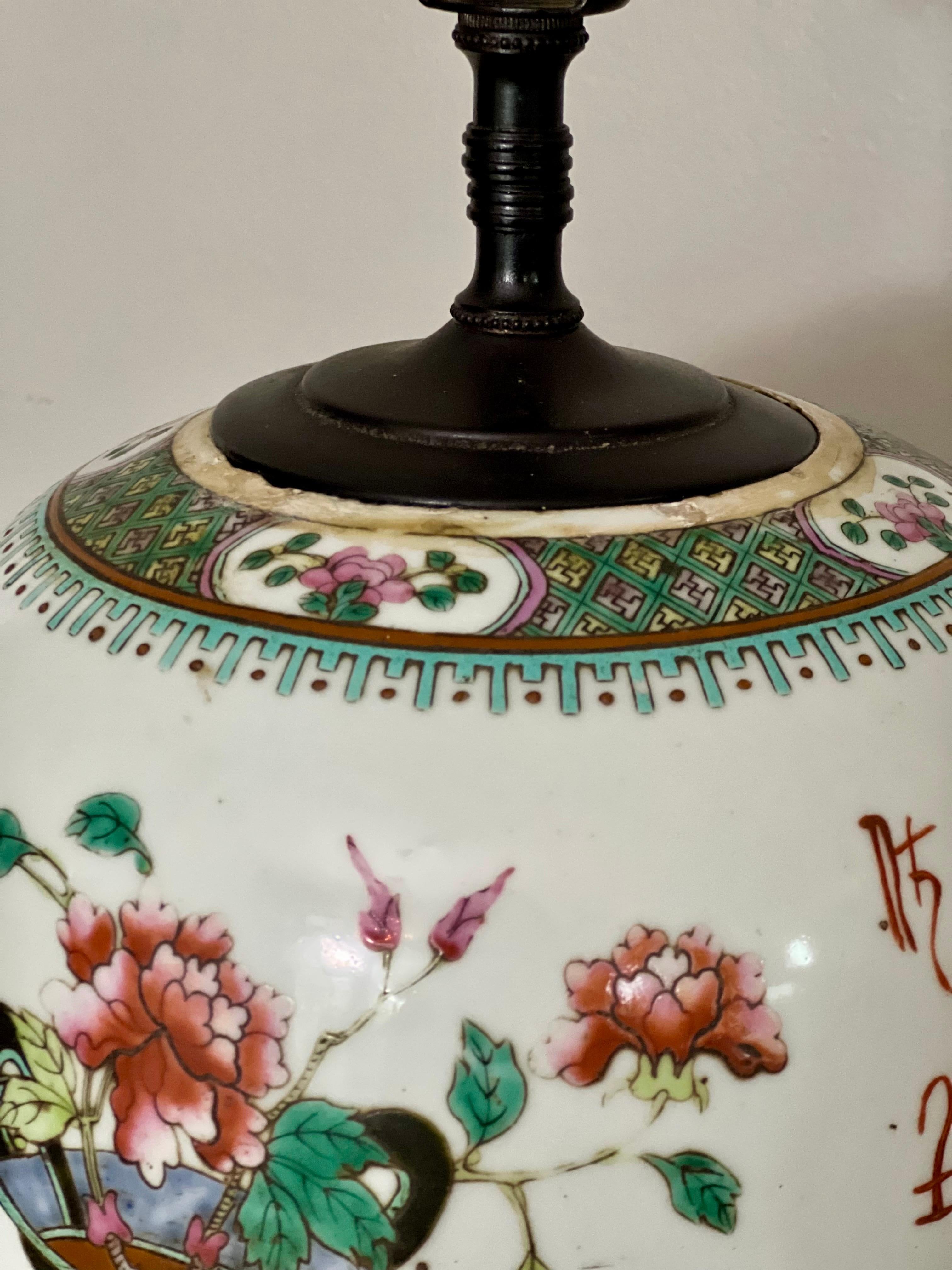 Pareja de antiguas lámparas chinas de jengibre, c. 1900 en venta 11