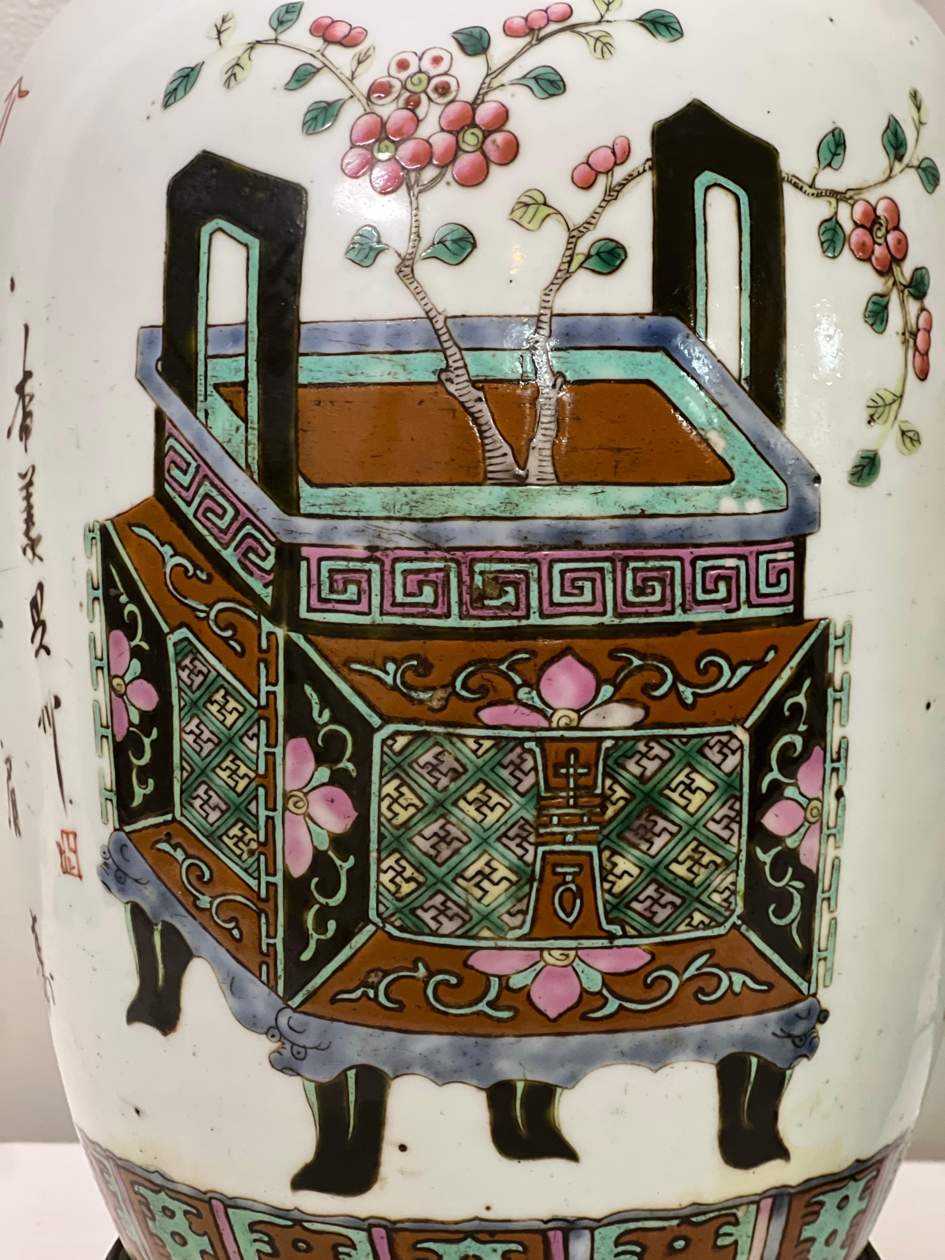 Pareja de antiguas lámparas chinas de jengibre, c. 1900 en venta 2