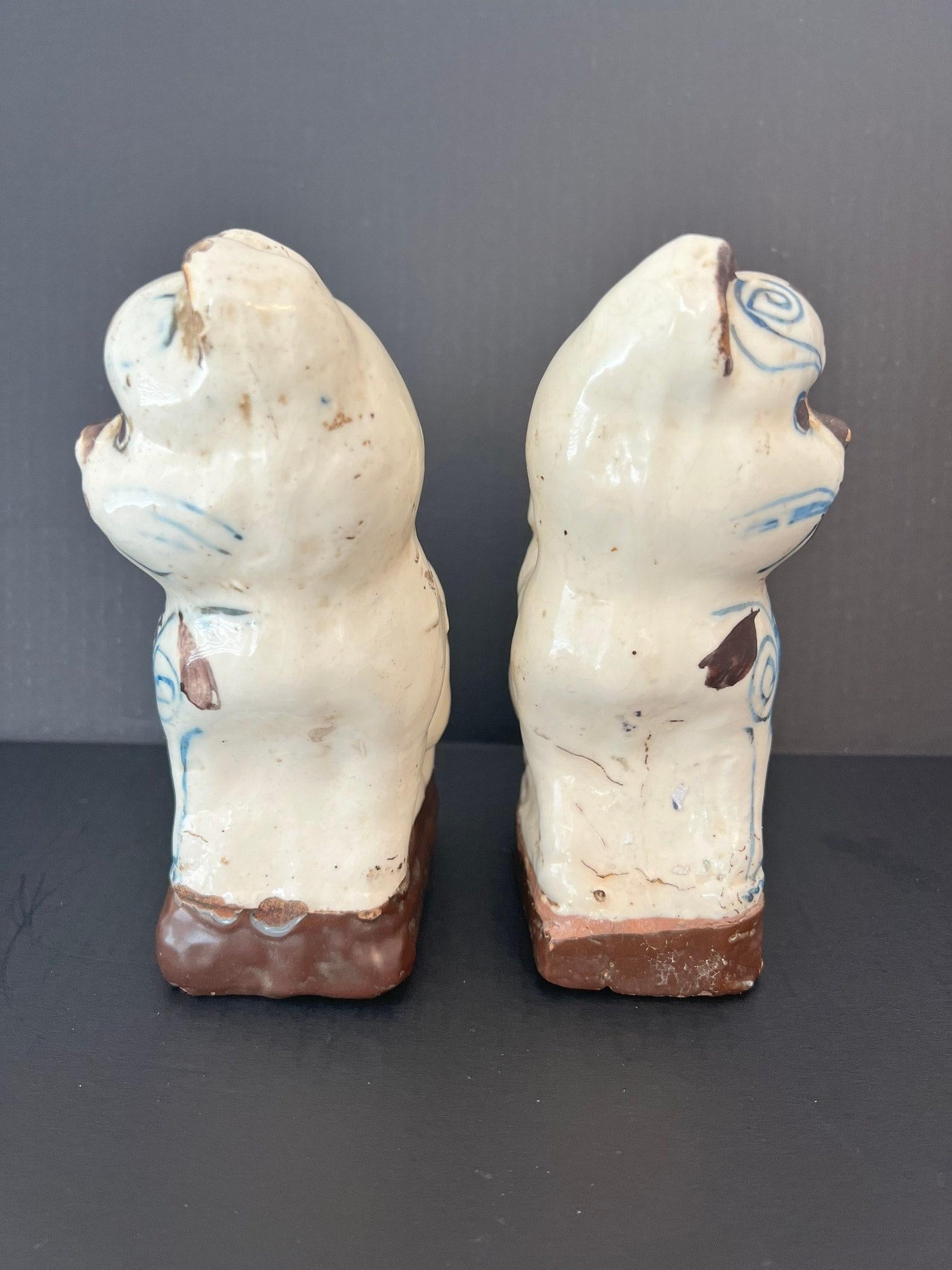 Pair of Antique Chinese Glazed Figural Censers For Sale 1