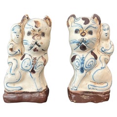 Pair of Antique Chinese Glazed Figural Censers