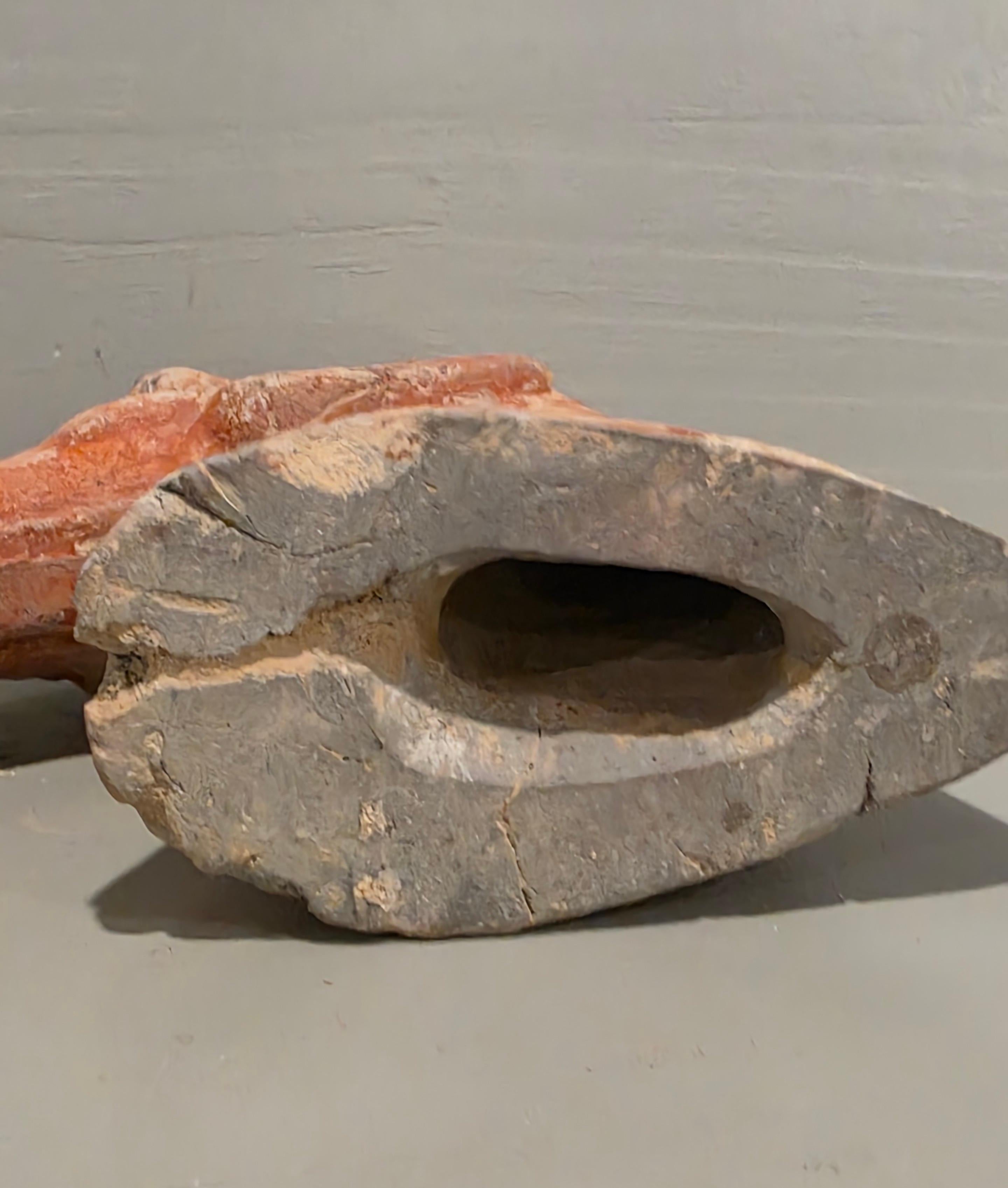 Coppia di antiche figure di tombe funerarie della dinastia cinese Han in ceramica con testa di cavallo rosso in vendita 11