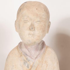 Pair of Chinese Han Dynasty Style Terracotta Attendant Figurines