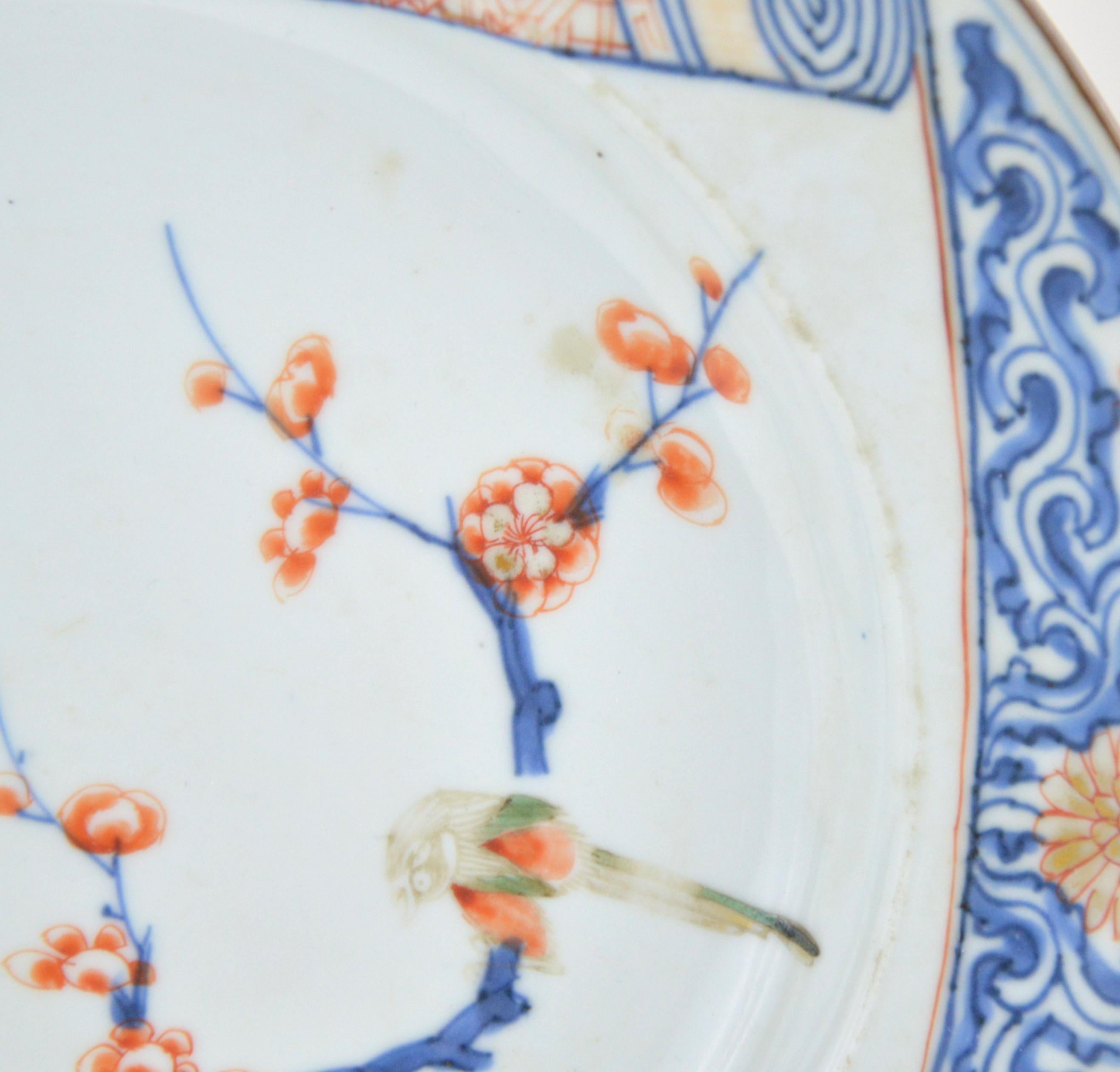 Pair of Antique Chinese Imari Plates 18th Century Kangxi Period 2