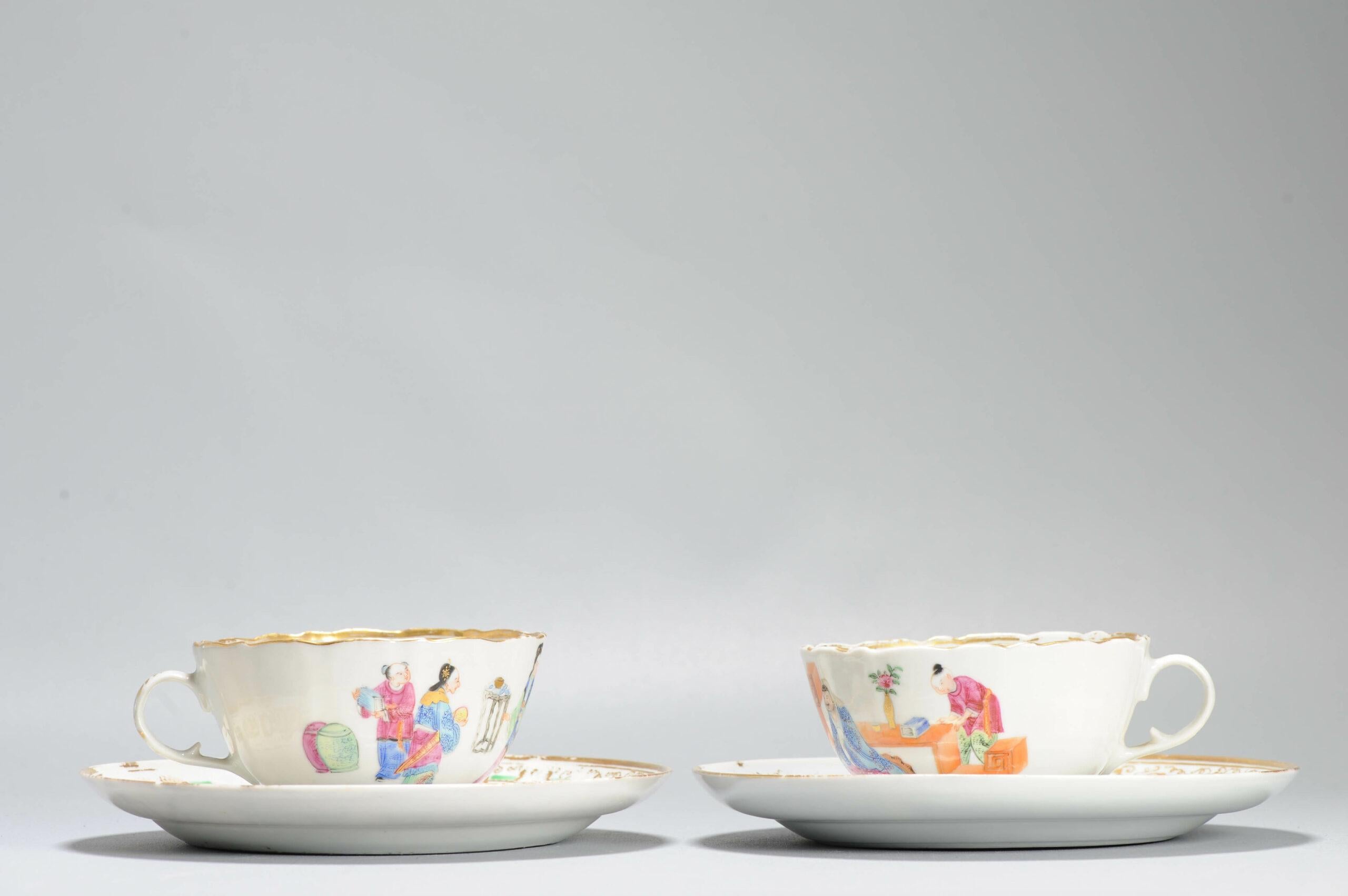 Nice and Beautifully painted pair of Cantonese Cups and dishes. Painted with different kind of figural scenes.
Very good quality Cantonese ware.

Additional information:
Material: Porcelain & Pottery
Region of Origin: China
Period: 19th