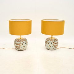 Pair of Antique Chinese Porcelain Table Lamps by United Wilson Porcelain