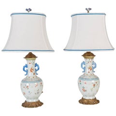 Pair of Antique Chinese Porcelain Vases Mounted as Lamps