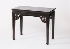 Pair of Antique Chinese Side Tables, Stylised Dragon Open Carving, Chinoiserrie