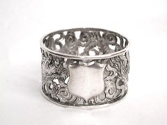 Pair of Antique Chinese Silver Dragon Napkin Rings, circa 1900