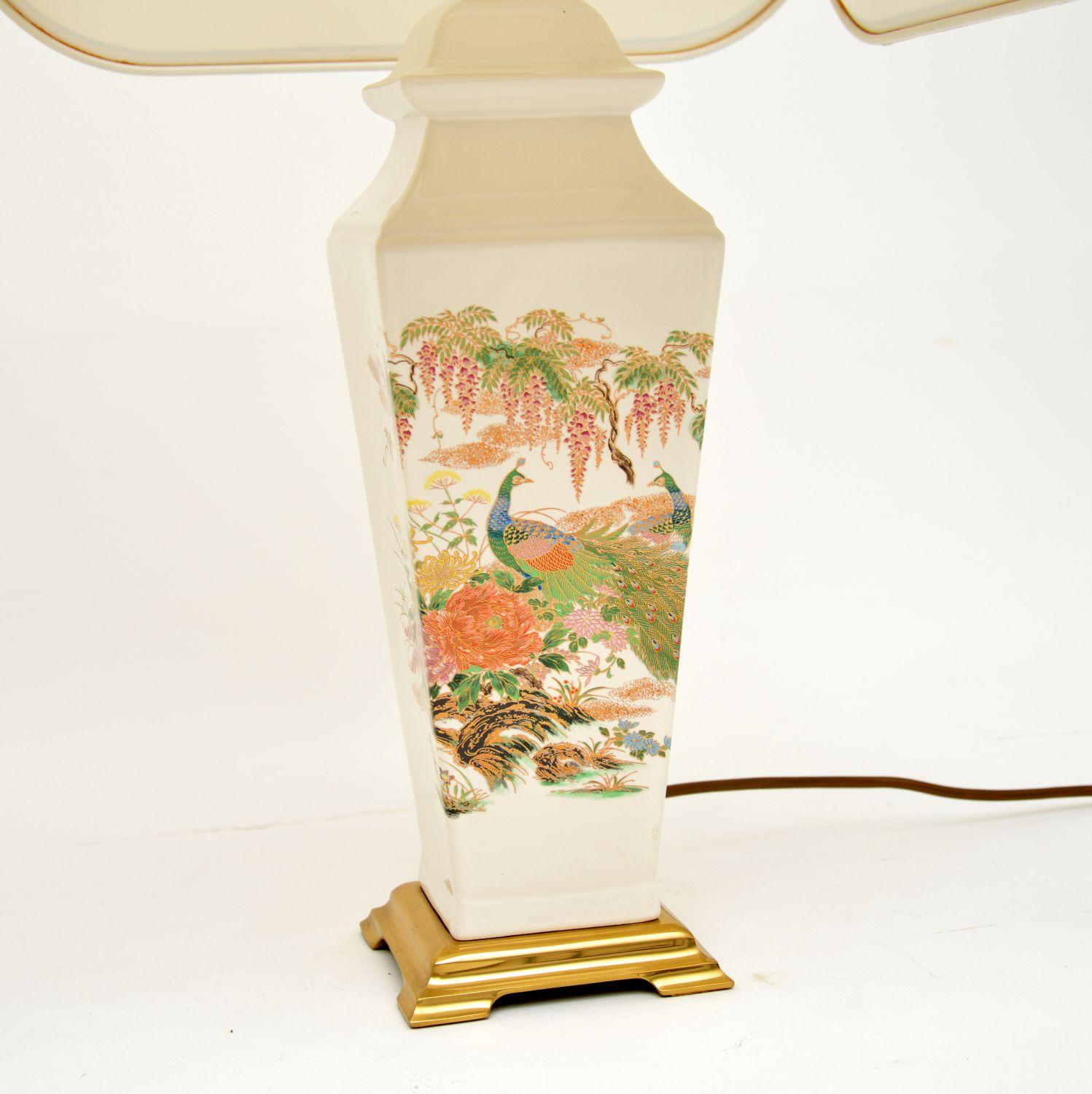 English Pair of Antique Chinese Style Porcelain Table Lamps