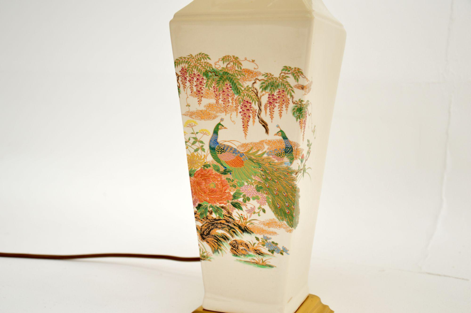 20th Century Pair of Antique Chinese Style Porcelain Table Lamps