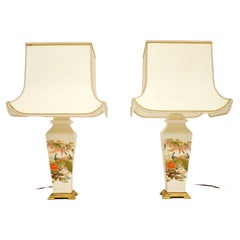 Pair of Antique Chinese Style Porcelain Table Lamps