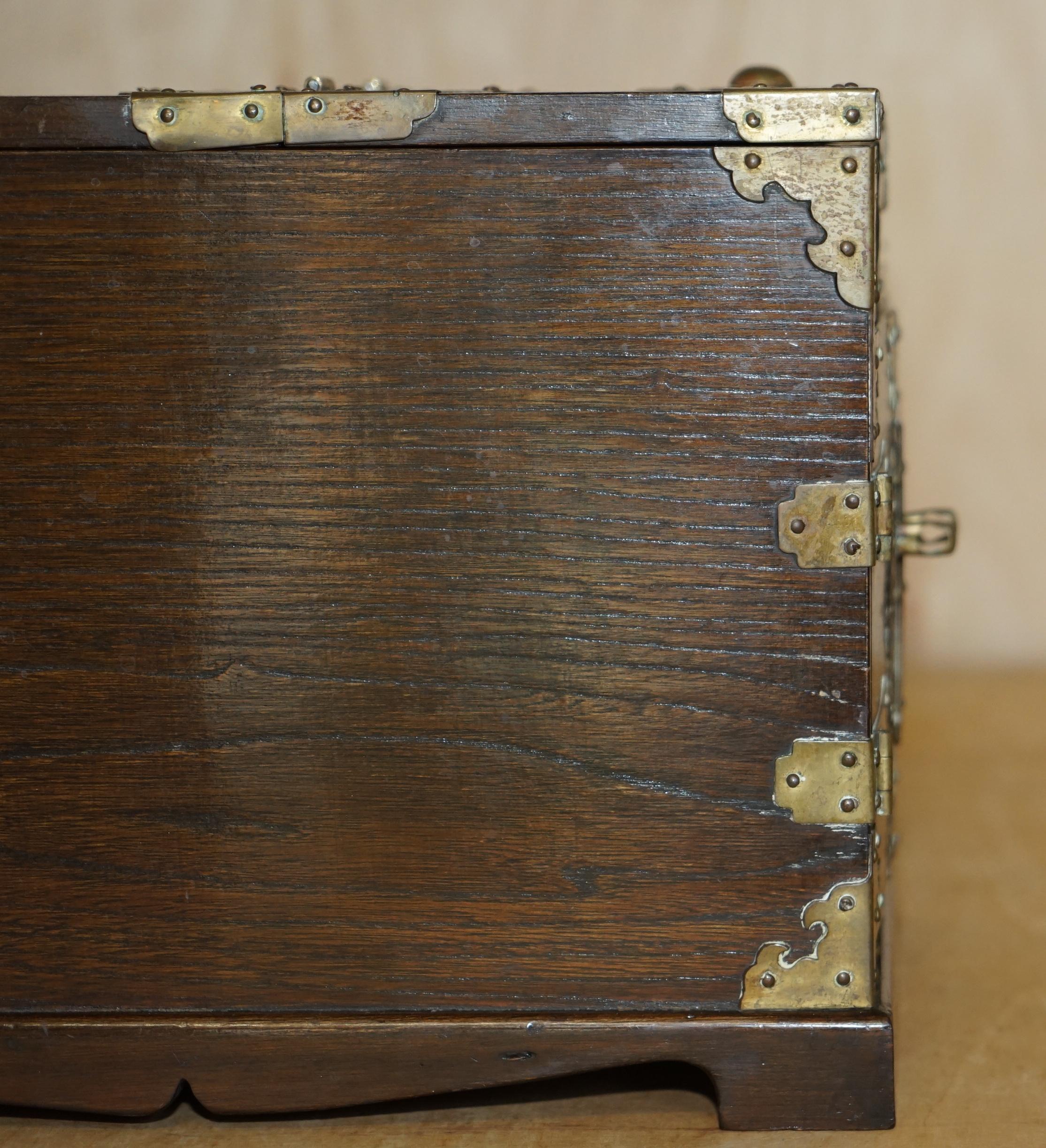 Pair of Antique Chinese Table Top Vanity Jewellery Box Cabinets Folding Mirrors For Sale 6