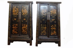 Pair of Antique Chinese Tapered Cabinet
