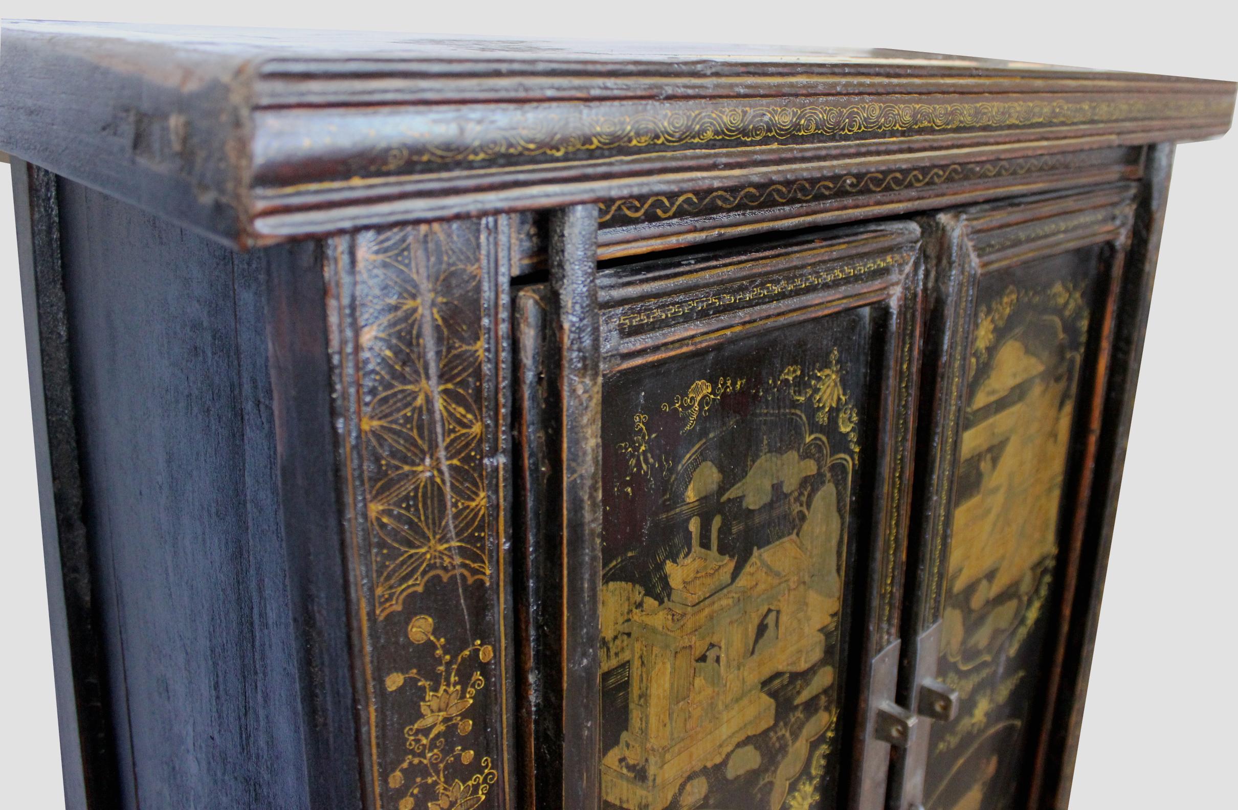 Pair of Antique Chinese Tapered Cabinet For Sale 2
