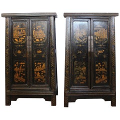 Pair of Antique Chinese Tapered Cabinet