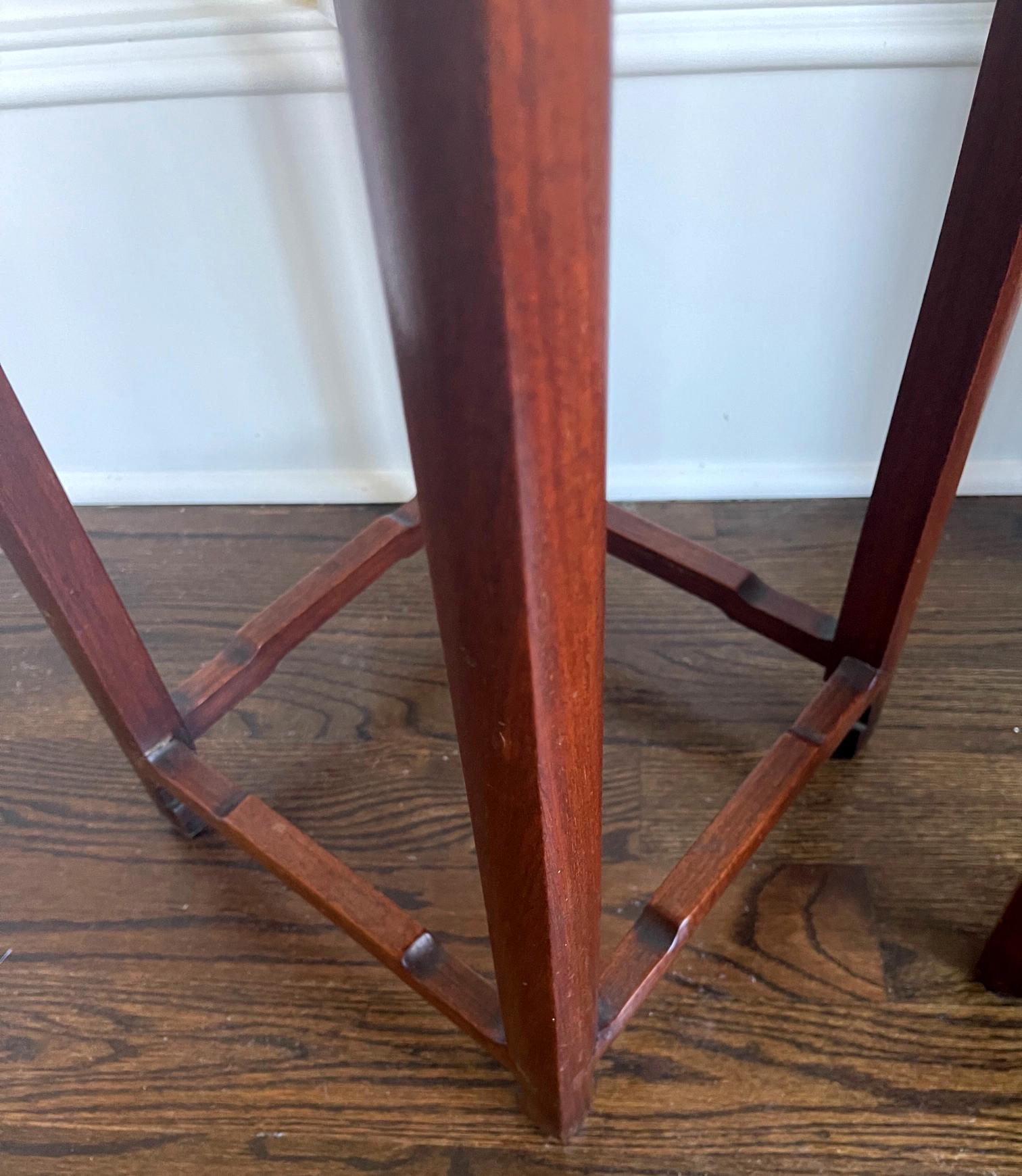 Pair of Antique Chinese Wood Stands Pedestal Tables For Sale 4