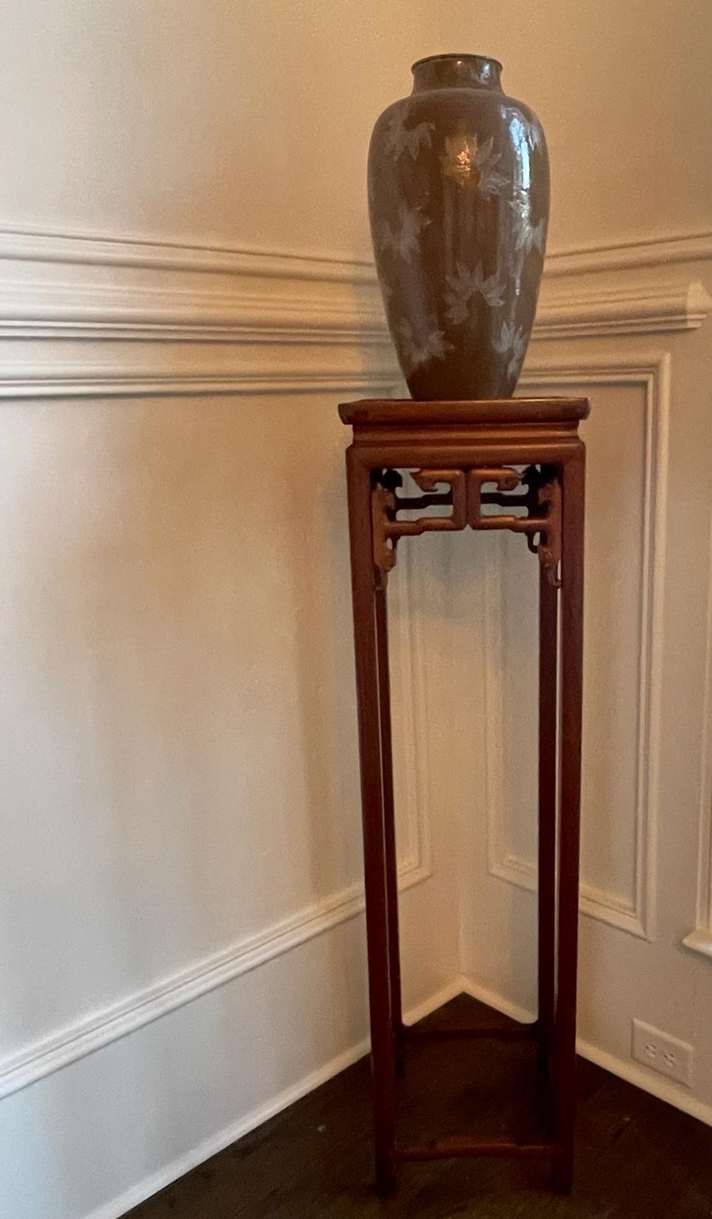 Pair of Antique Chinese Wood Stands Pedestal Tables For Sale 7