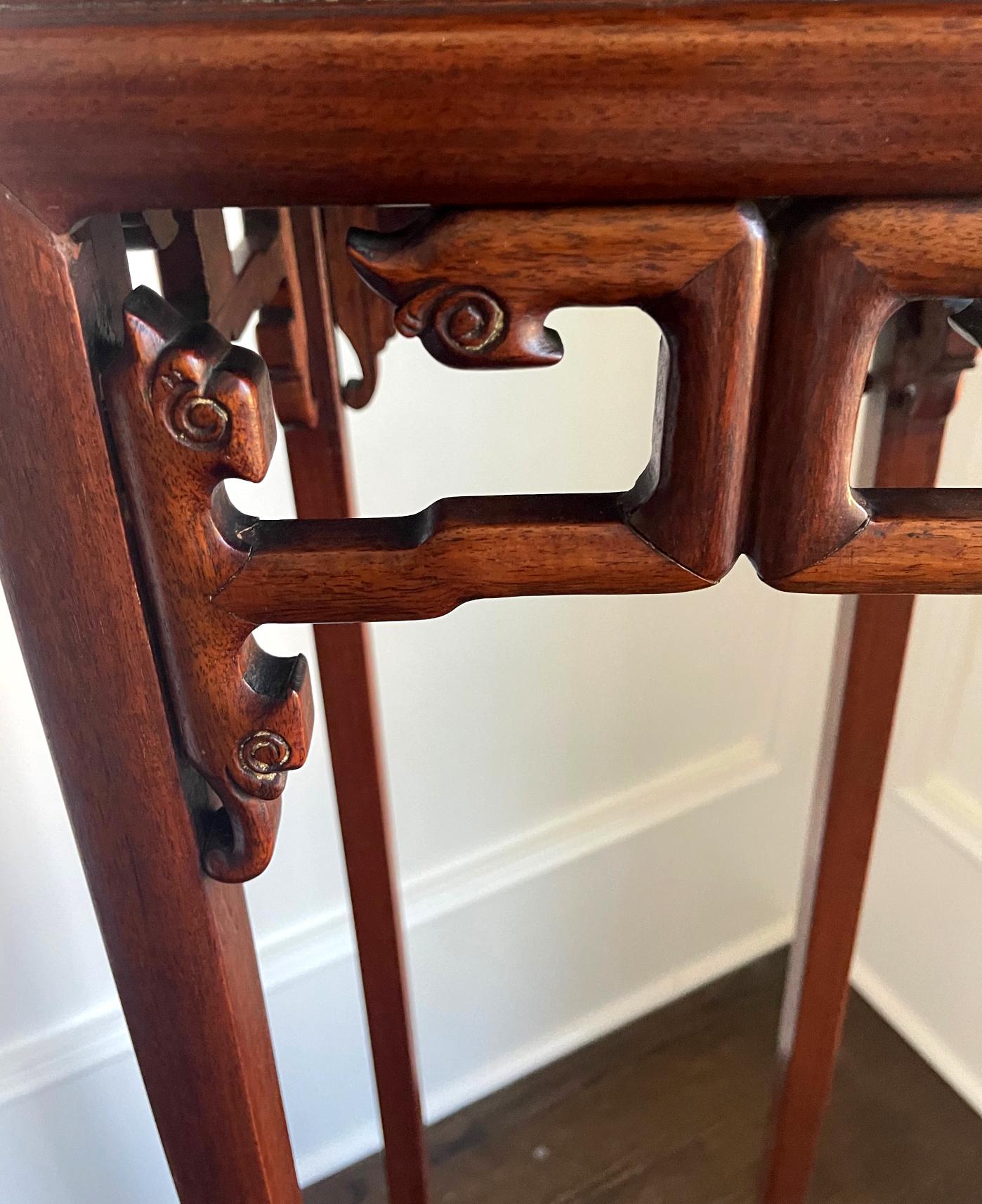 19th Century Pair of Antique Chinese Wood Stands Pedestal Tables For Sale