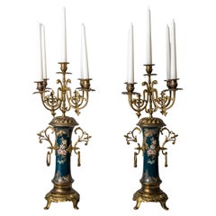 Pair of antique Chinoserie candlesticks
