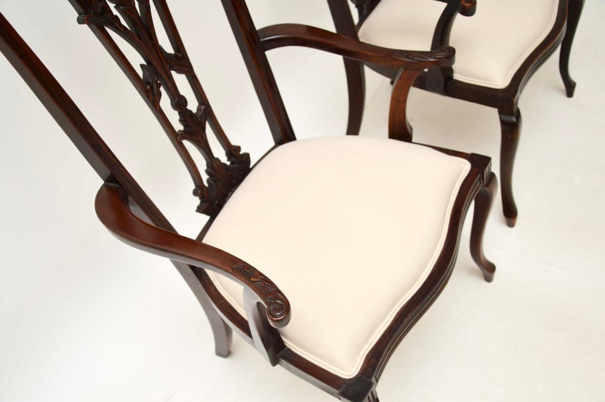 Coppia di poltrone antiche in stile Chippendale in vendita 1