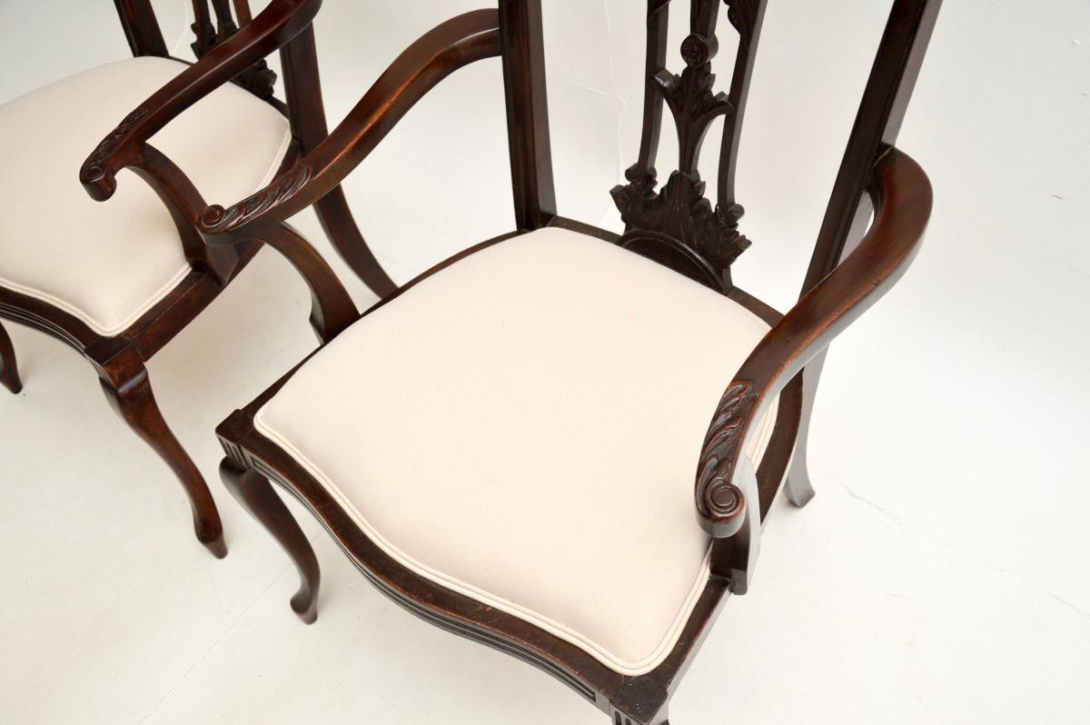 Coppia di poltrone antiche in stile Chippendale in vendita 2