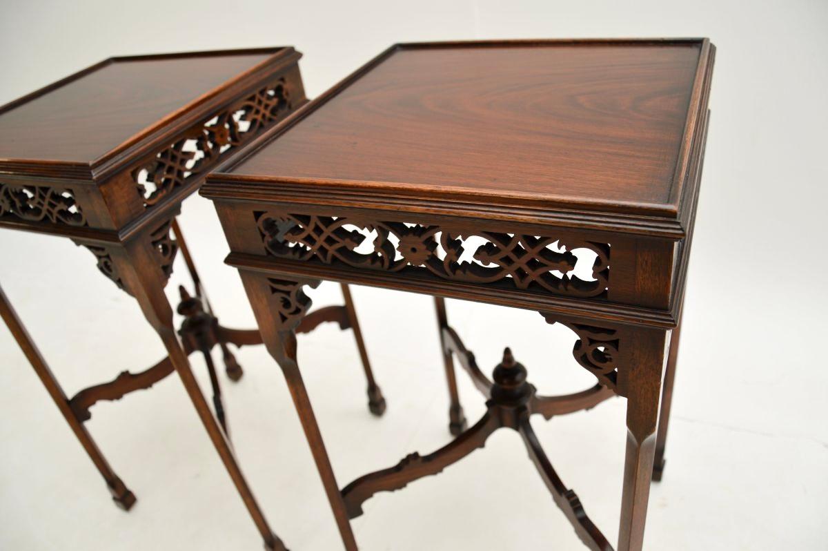 Pair of Antique Chippendale Style Side Tables In Good Condition In London, GB