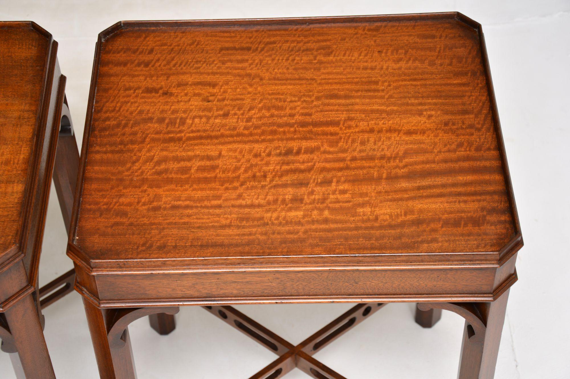 20th Century Pair of Antique Chippendale Style Side Tables