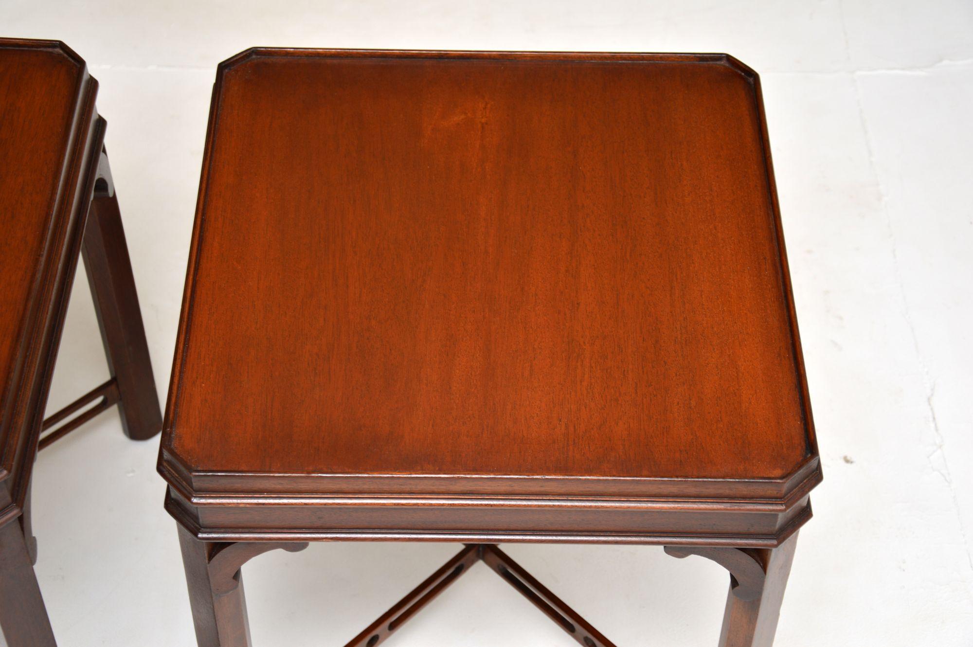 Mid-20th Century Pair of Antique Chippendale Style Side Tables