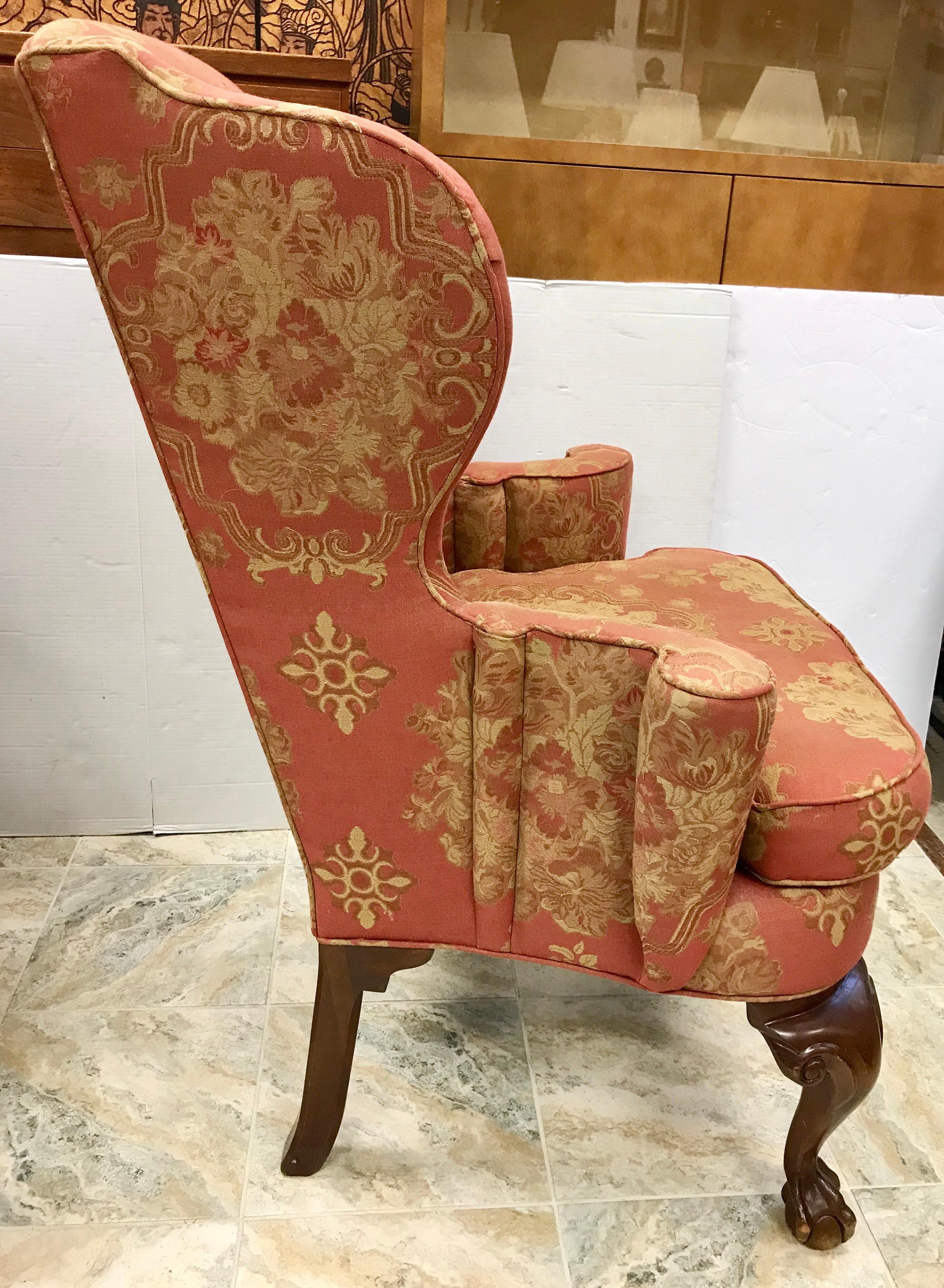 antique wing chair