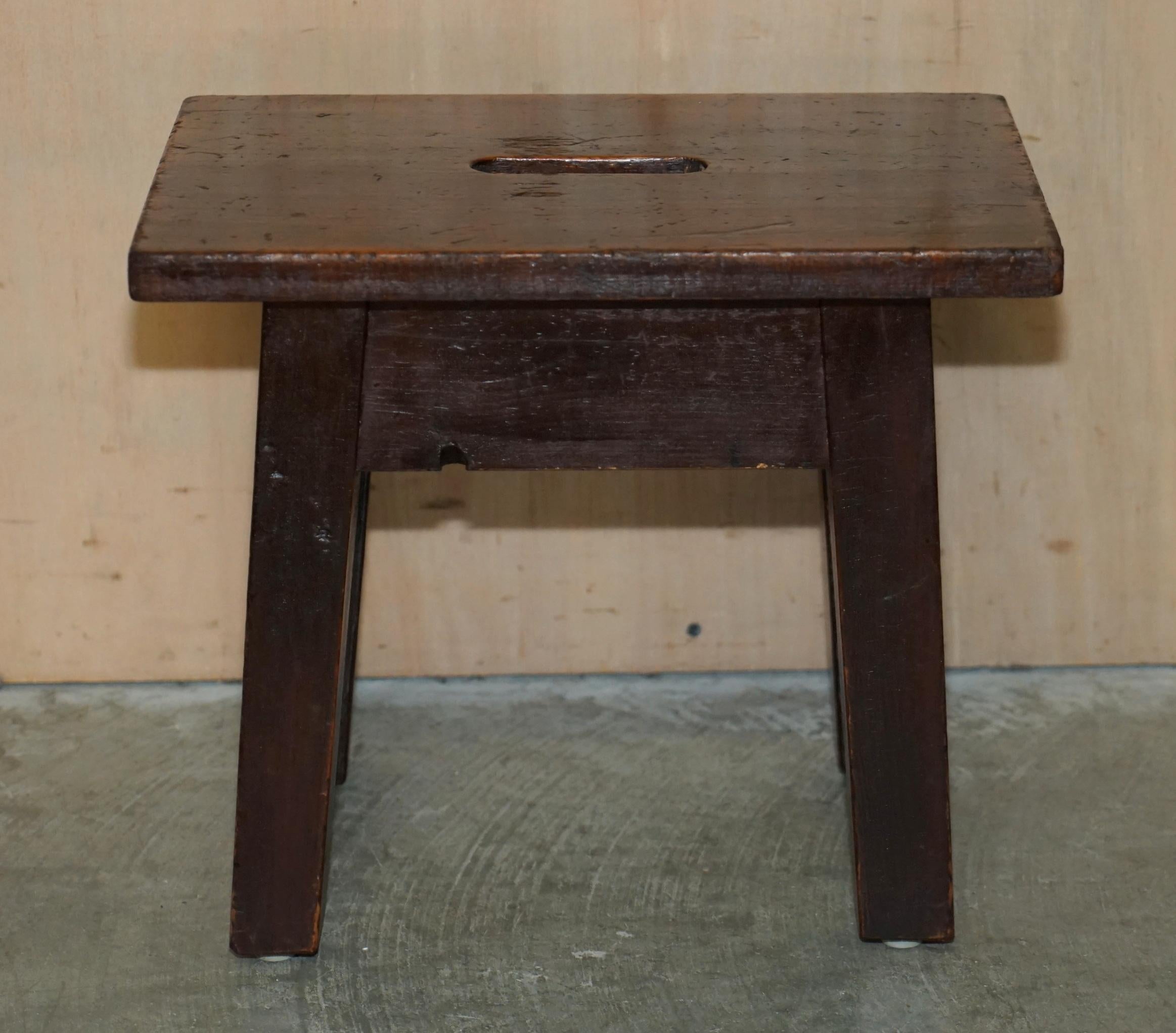 Pair of Antique Circa 1910 Milking Stools Which Make Lovely Small Side Tables For Sale 2