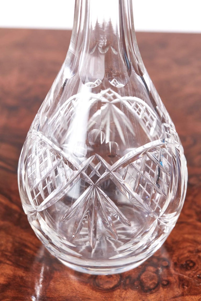 Pair of Antique Clear CutGlass Decanters at 1stDibs