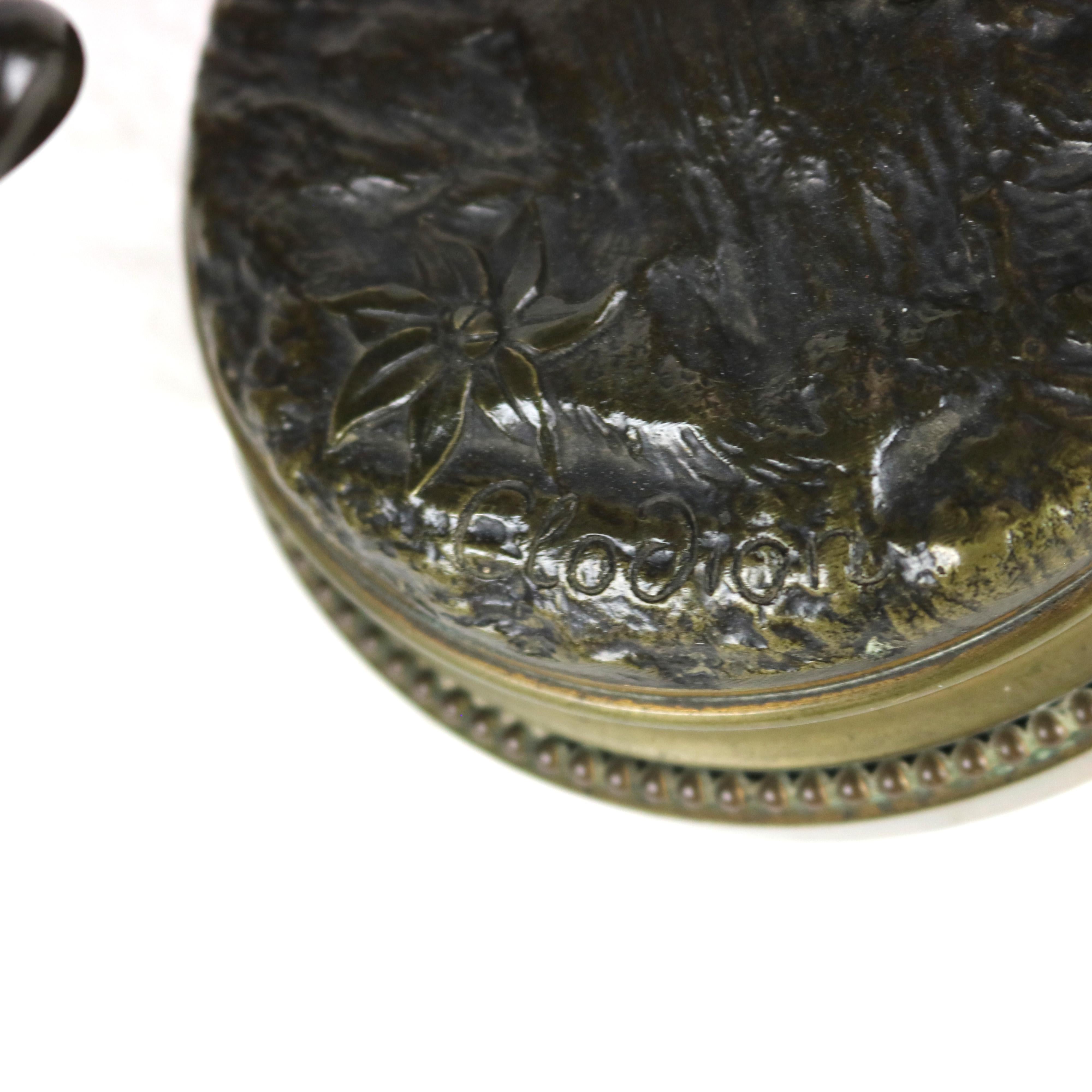 Coppia di sculture antiche in bronzo Clodion Cherubino Musico, firmate C1880 in vendita 5