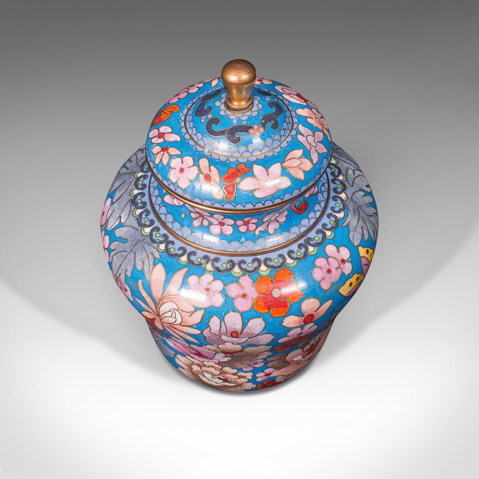 19th Century Pair of Antique Cloisonne Spice Jars, English Ceramic, Decorative Pot, Victorian For Sale