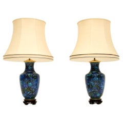 Pair of Vintage Cloisonné Table Lamps