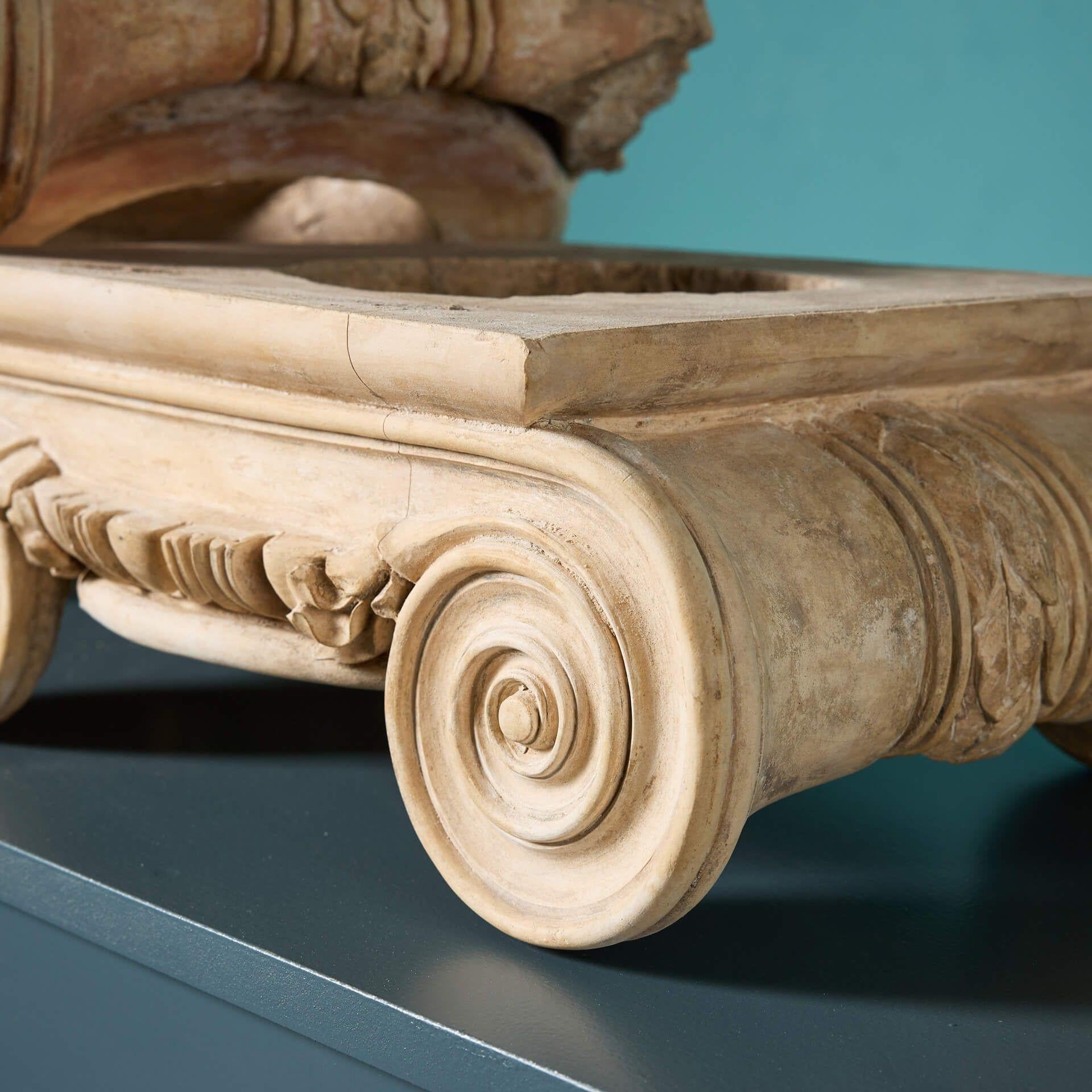 English Pair of Antique Coade Stone Architectural Capitals For Sale