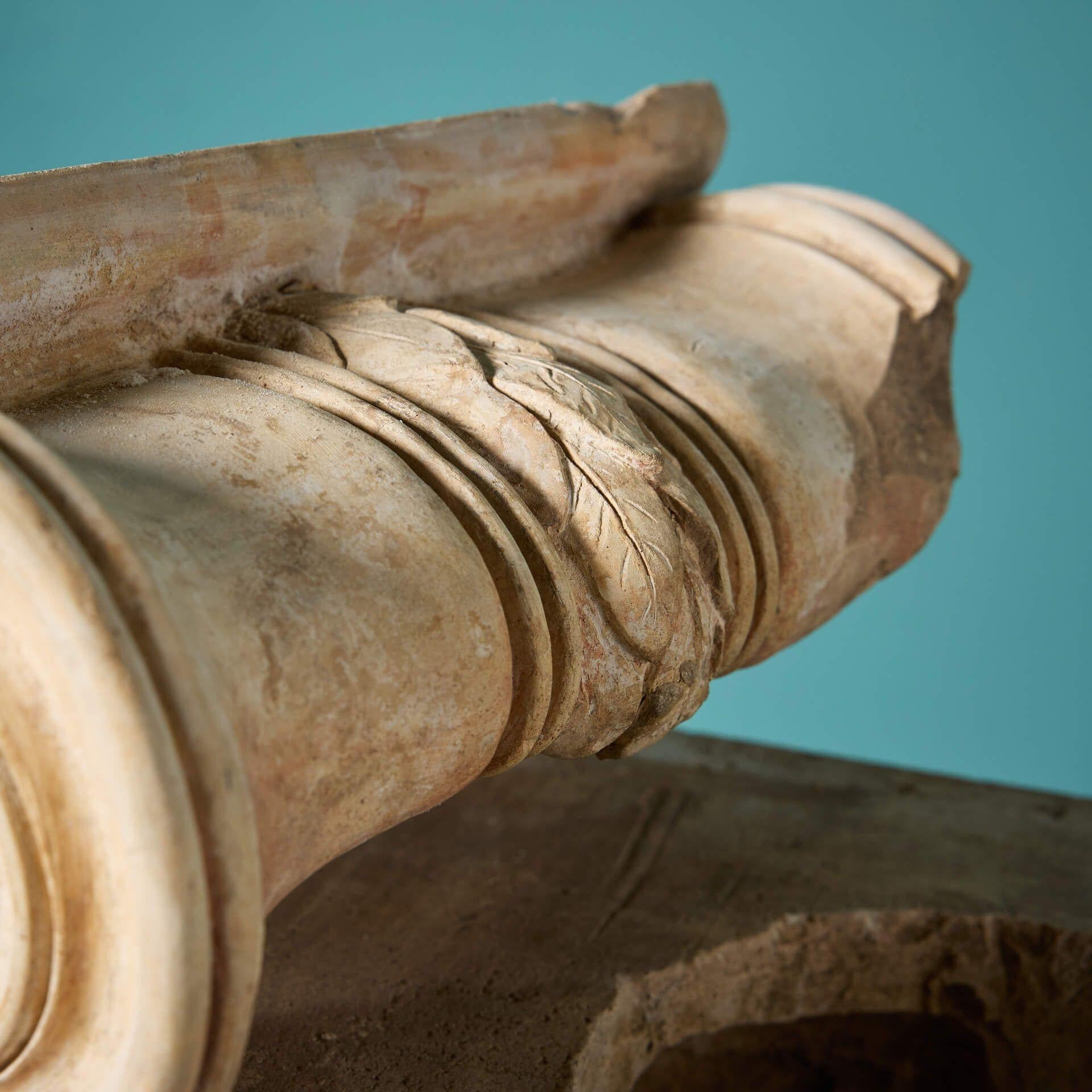 18th Century Pair of Antique Coade Stone Architectural Capitals For Sale