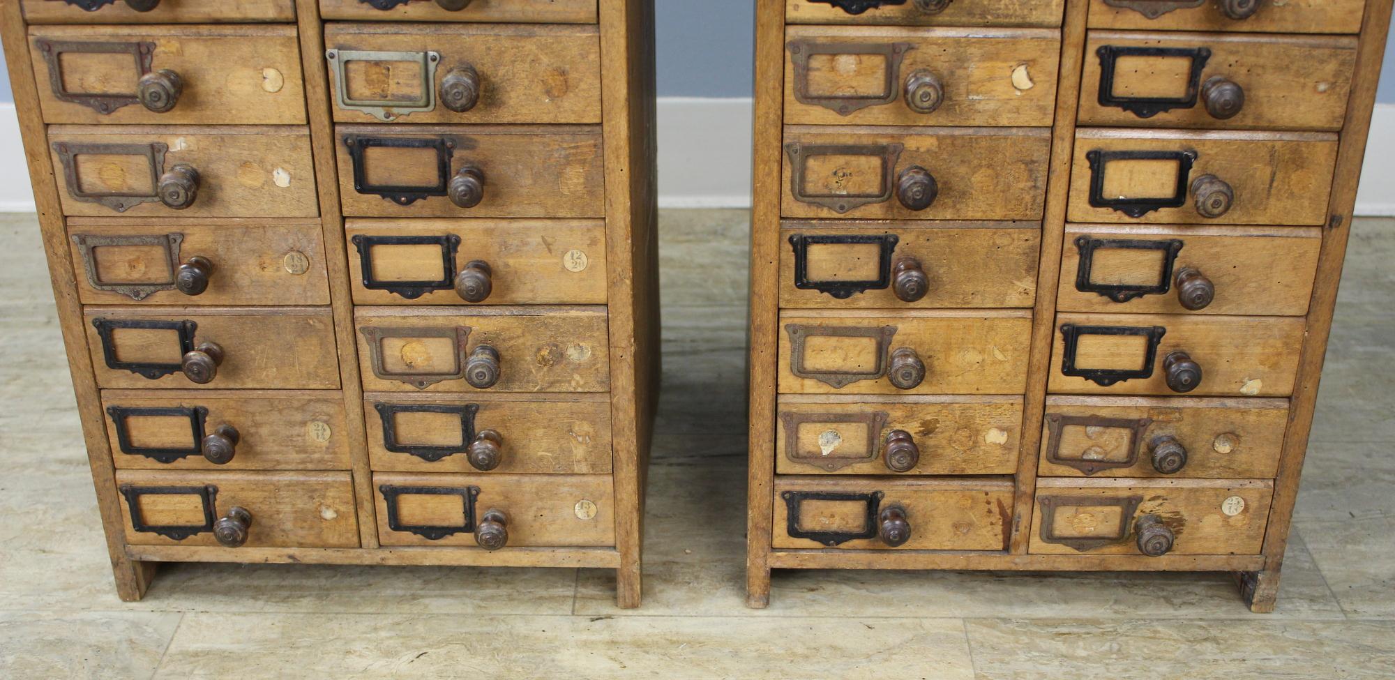 Pair of Antique Collector's Drawers in Pine In Good Condition In Port Chester, NY