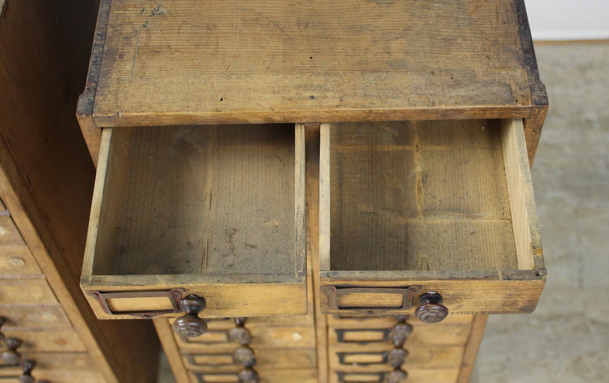 Pair of Antique Collector's Drawers in Pine 1